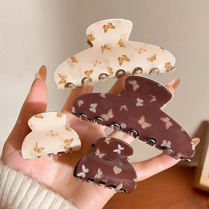 Retro Butterfly Acetate Hair Claw Clip – Elegant Shark Clamp
