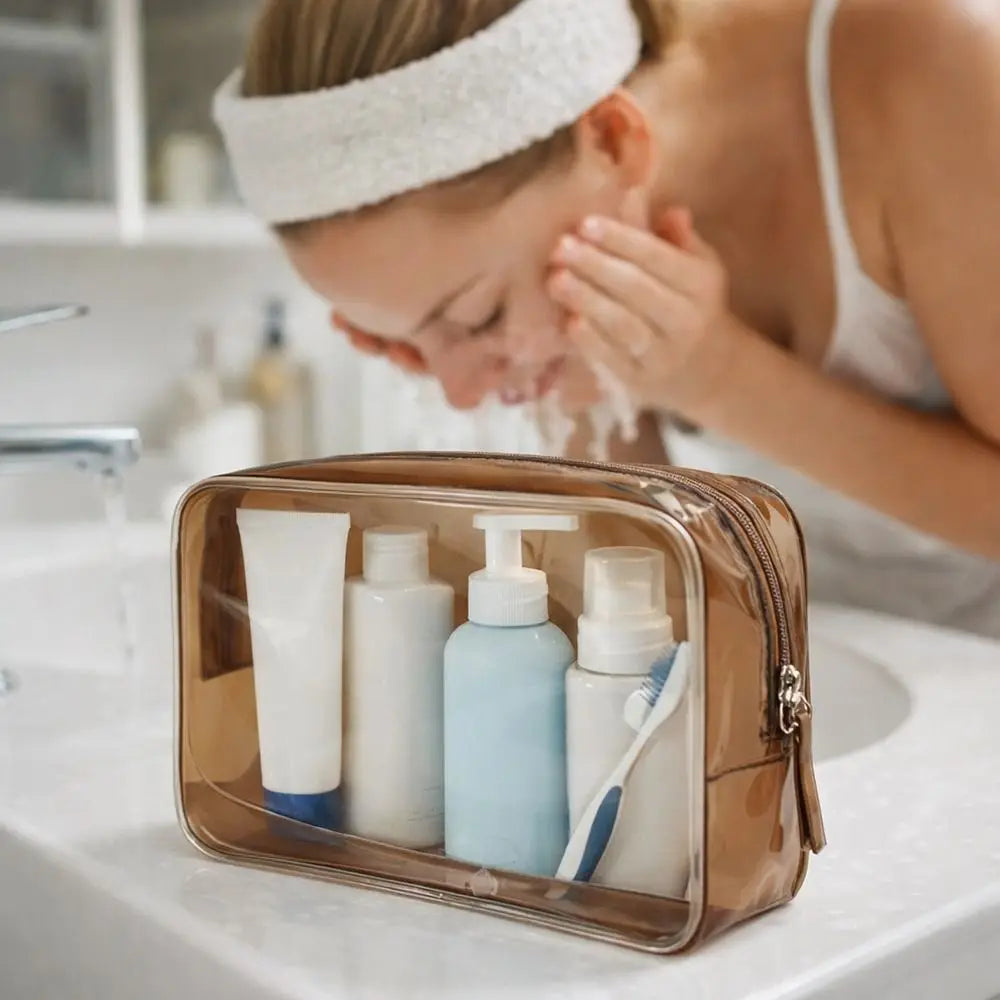 PVC Transparent Cosmetic Bag – Waterproof Travel Toiletry Bag