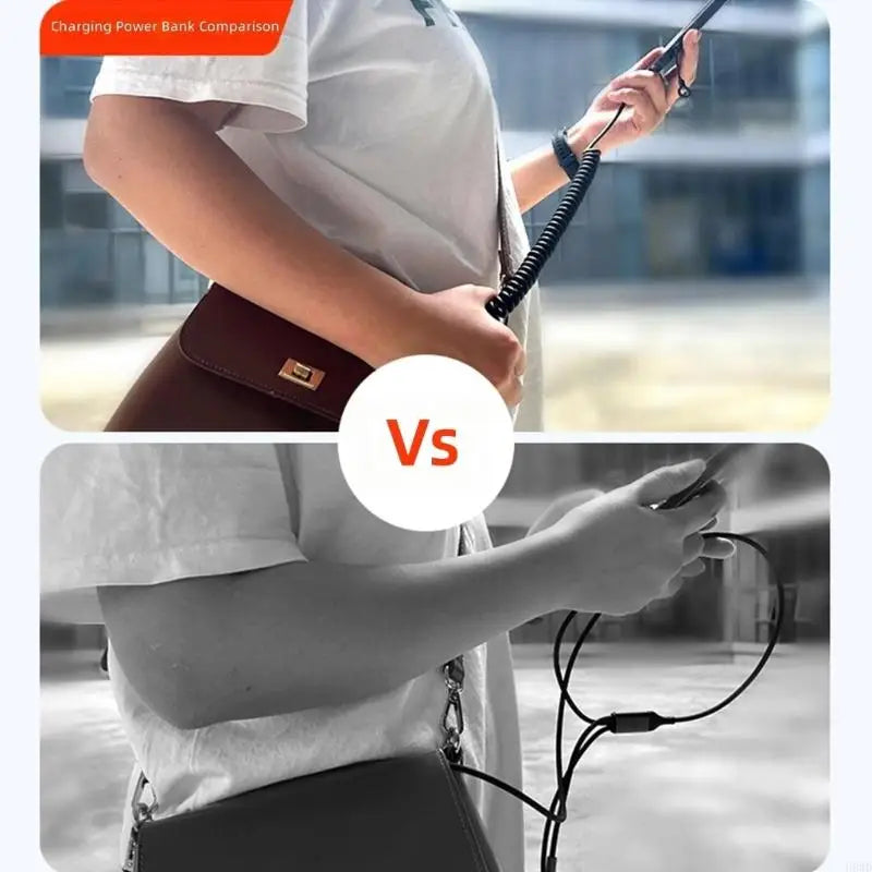 Retractable USB-C to USB-C Cable – PD 60W & 480Mbps Data