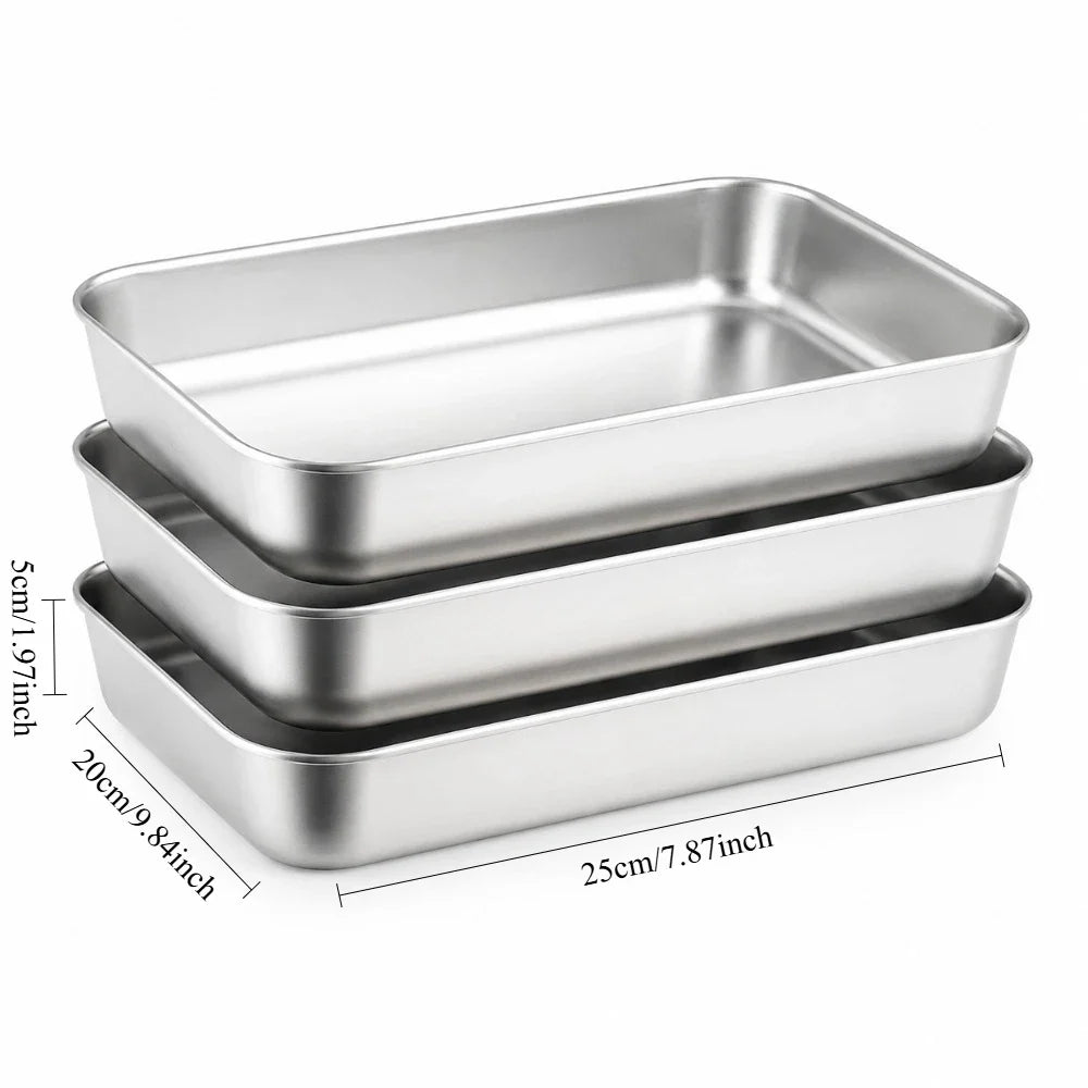 3-Piece Stainless Steel Stackable Food Storage Container Set