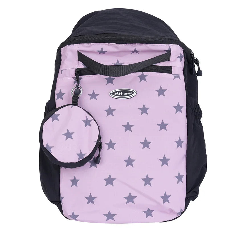 Korean Polka Dot Backpack – Waterproof Women's Hiking & School Bag
