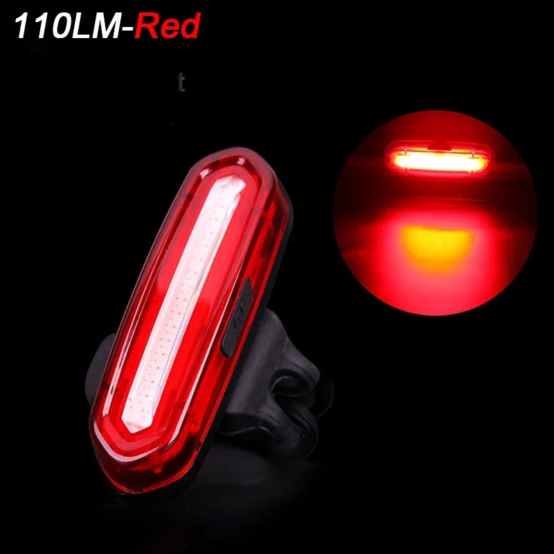 COB LED Bike Rear Tail Light – 6 Modes USB Rechargeable MTB