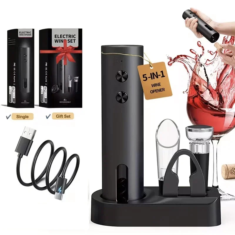 CLITON Electric Wine Opener – Automatic Corkscrew & Aerator Set