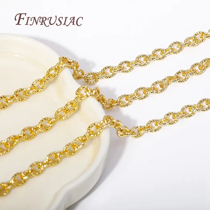 18K Gold Plated Textured Cable O-Chain 4.7x6mm Spool | DIY Jewelry