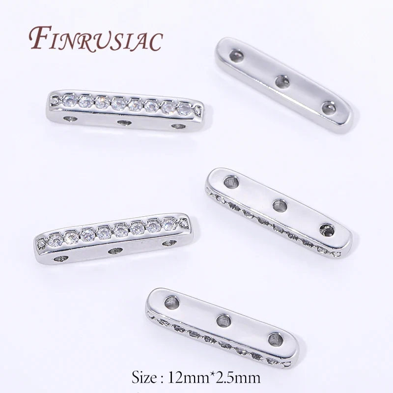 18K Gold Plated Zircon Flat Spacer Bars – DIY Jewelry Findings