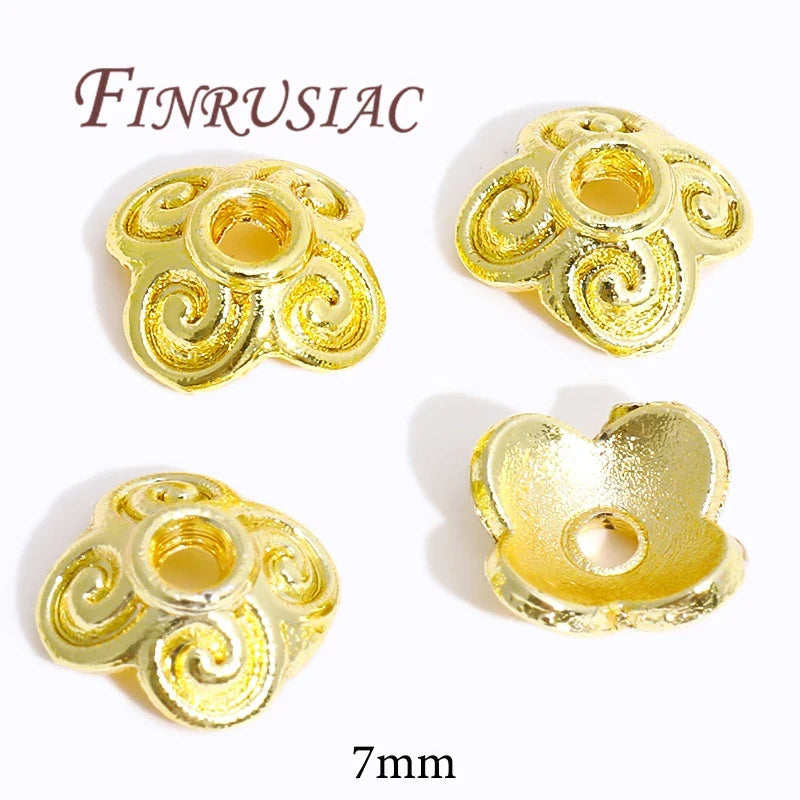 18K/14K Gold Plated Filigree Flower Bead Caps – Jewelry Making