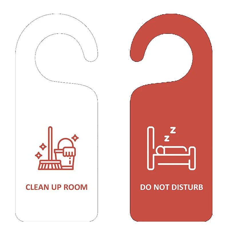 Do Not Disturb Double-Sided Door Hanger Sign | Hotel & Cafe