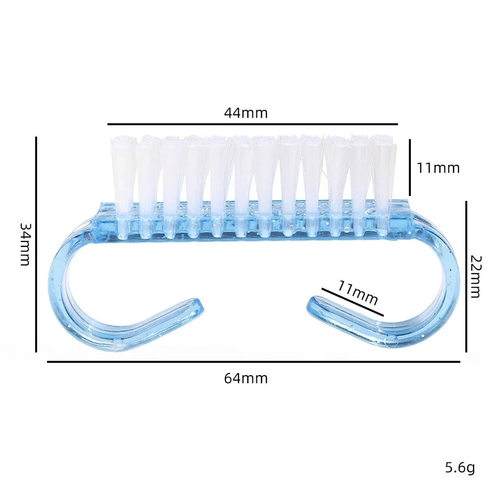 10Pcs Mixed Color Nail Brushes – Manicure & Scrub Set