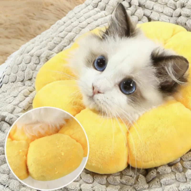 Soft Plush Cat Recovery Collar – Adjustable Anti-Lick E-Collar