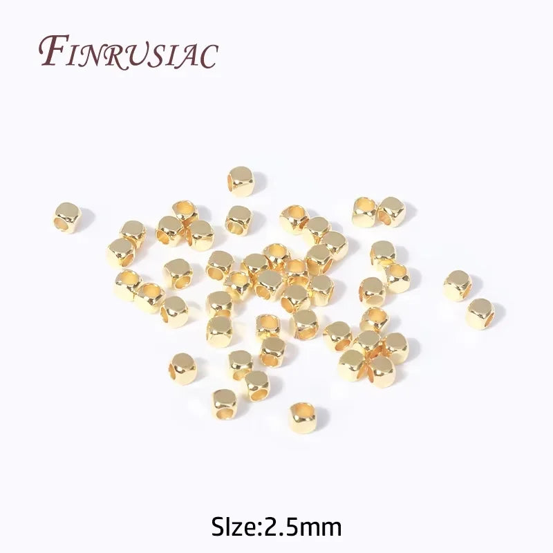 6mm 18K Gold Plated Brass Round Spacer Beads | DIY Jewelry
