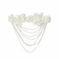 Hand Sewn Beaded Flower Applique Satin DIY Garment Decal