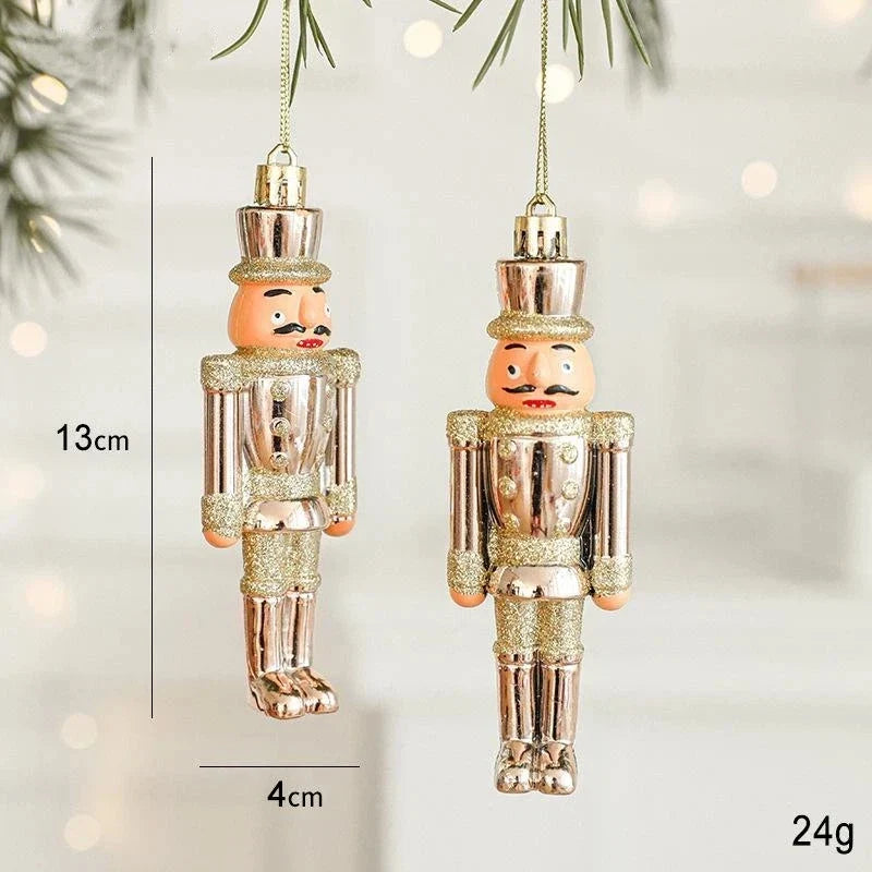 2PCS Red & White Santa Claus Christmas Tree Ornament Baubles