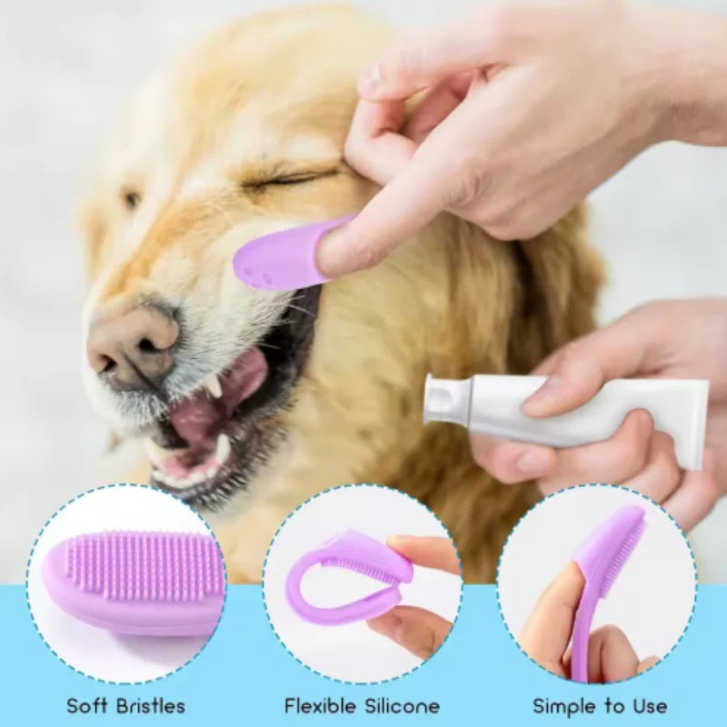 Soft Silicone Cat & Dog Chin Brush – Finger Grooming Scrubber