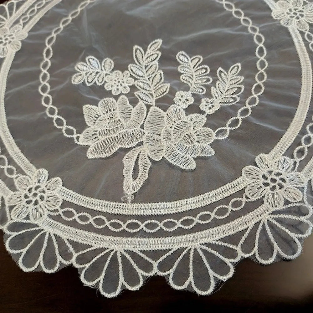 European Lace Embroidery Placemat Round Tray Mat Table Cloth