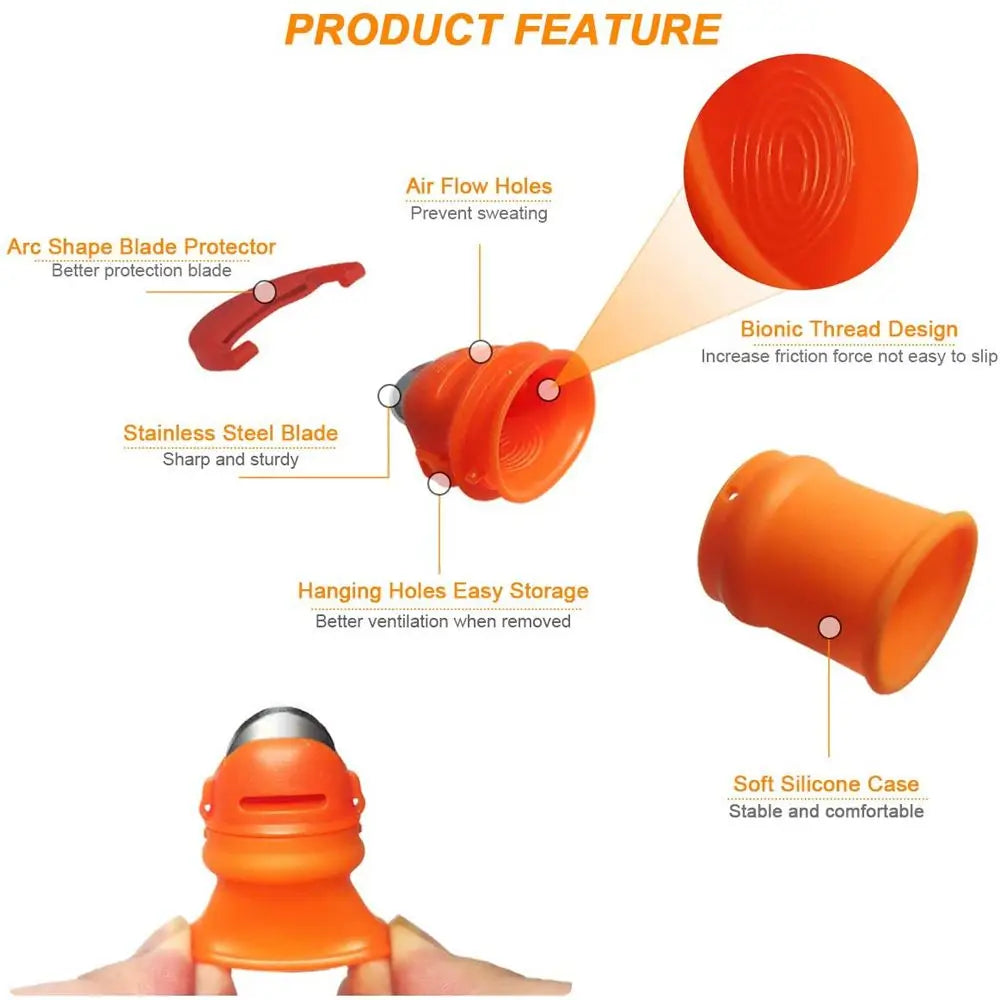 Thumb Cutter & Cut-Resistant Finger Sleeve Bean Picker Set