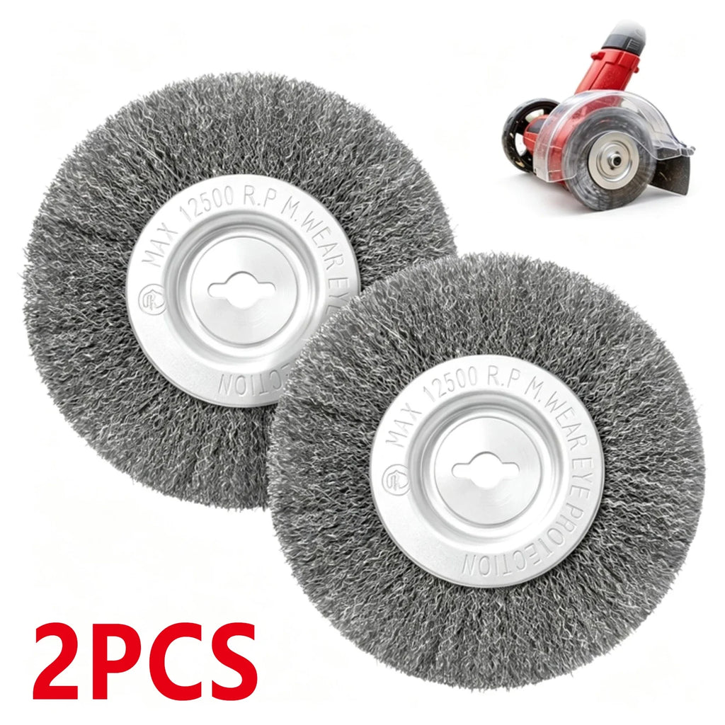 2-Pack Steel Wire Wheel Brush for Bench Grinder – Deburring