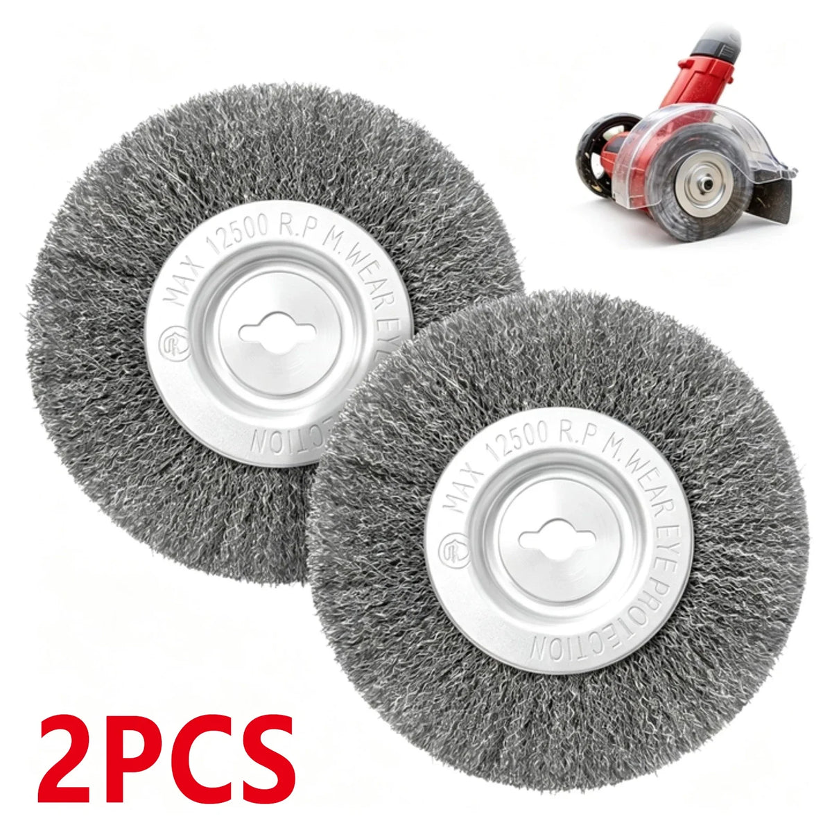 2-Pack Steel Wire Wheel Brush for Bench Grinder – Deburring