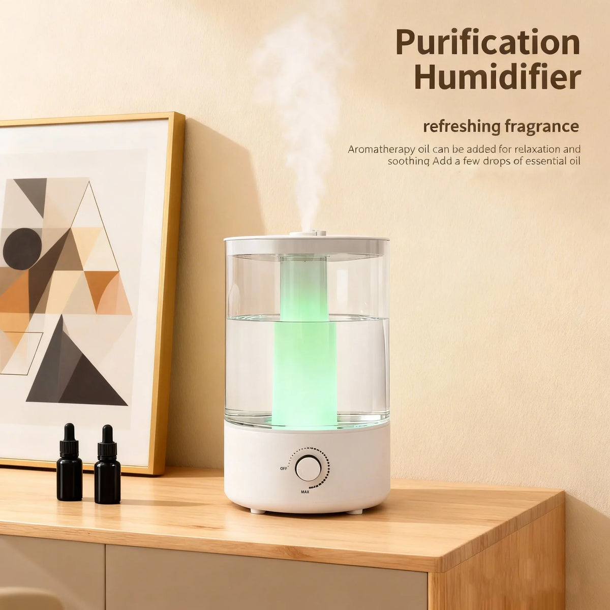 Portable Ultrasonic Humidifier | Humidistat & Aromatherapy