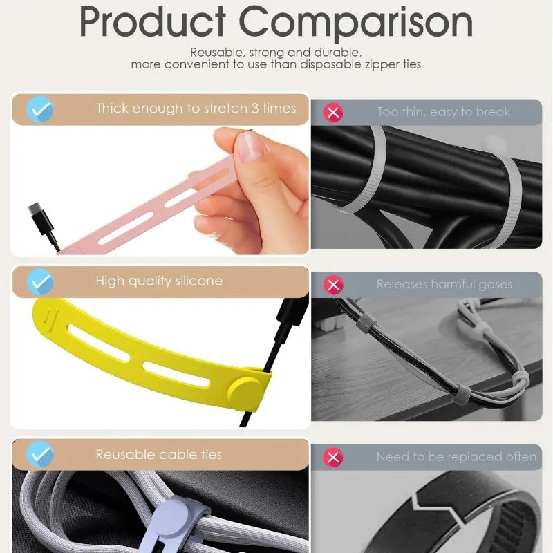 Portable Cable Organizer for Charging & Headphone Cables (5/10pk)