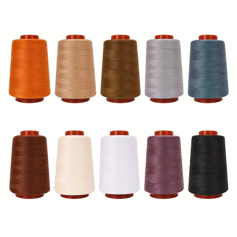 10-Spool Polyester Sewing Thread Set – 800 Yards, Neutral Colors