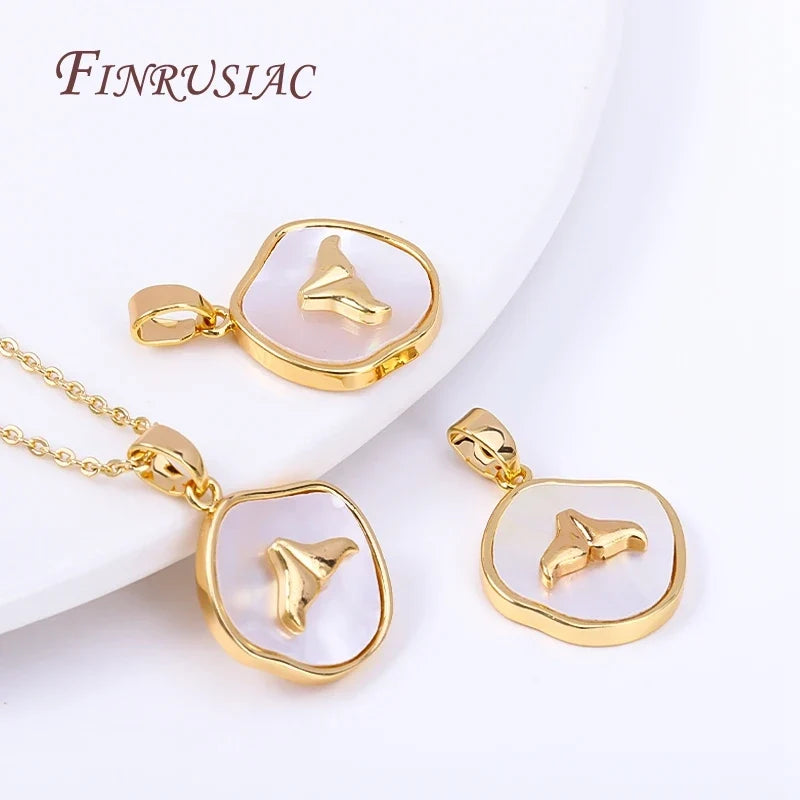 Natural Shell Fishtail Gold-Plated Pendant Charm – DIY Jewelry