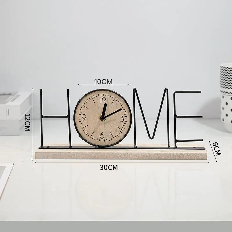 Nordic Wooden Table Clock – Minimalist Home Décor Piece