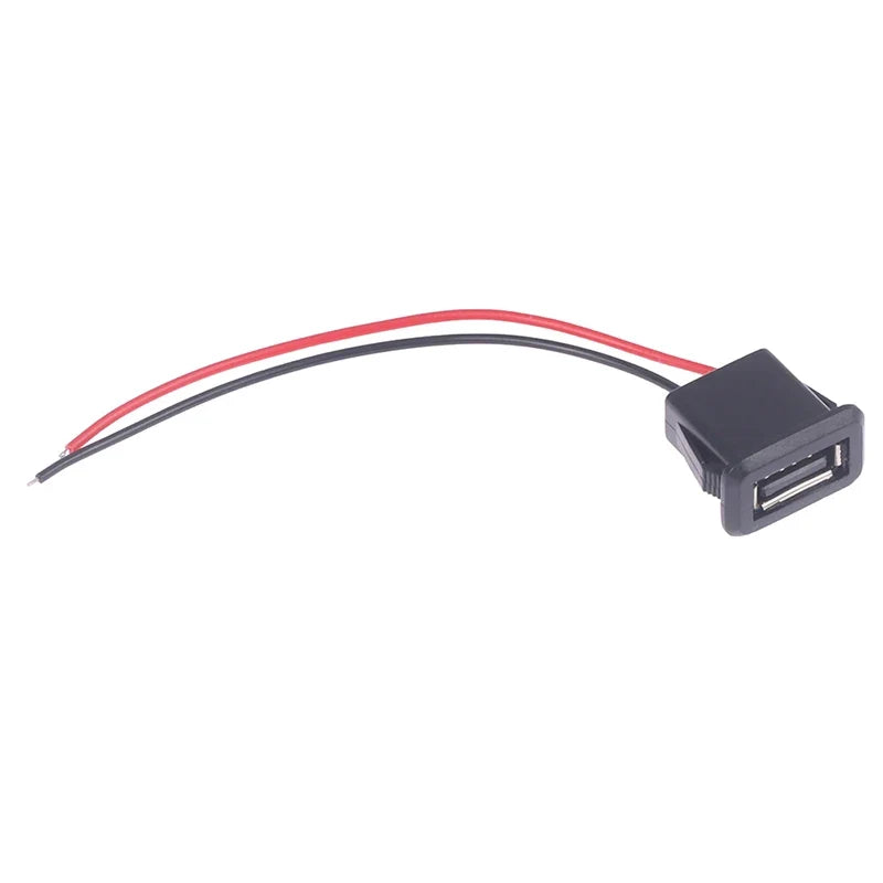 USB 2.0 Female Charging Port Connector with Cable Socket