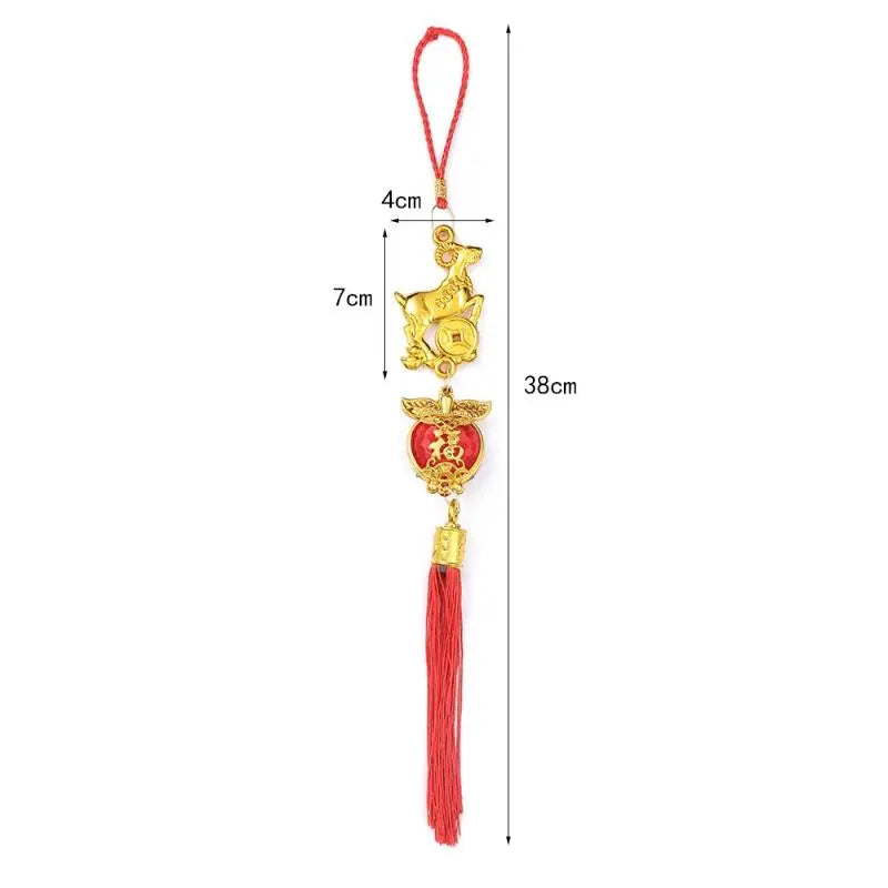 2027 Chinese New Year Goat Hanging Ornament Red Tassel Decor