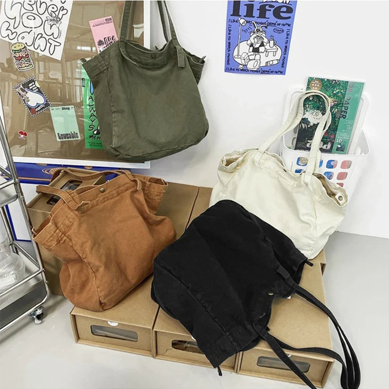 Canvas Tote Bag – Large Crossbody Shoulder Bag for Women
