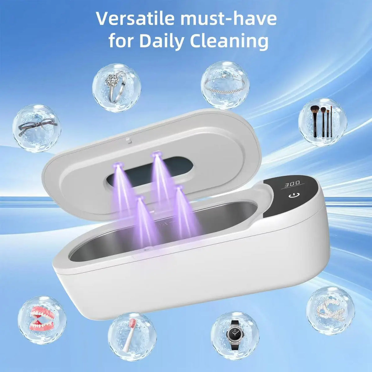 Smart Ultrasonic UV Cleaner 400ml – Jewelry, Glasses & More