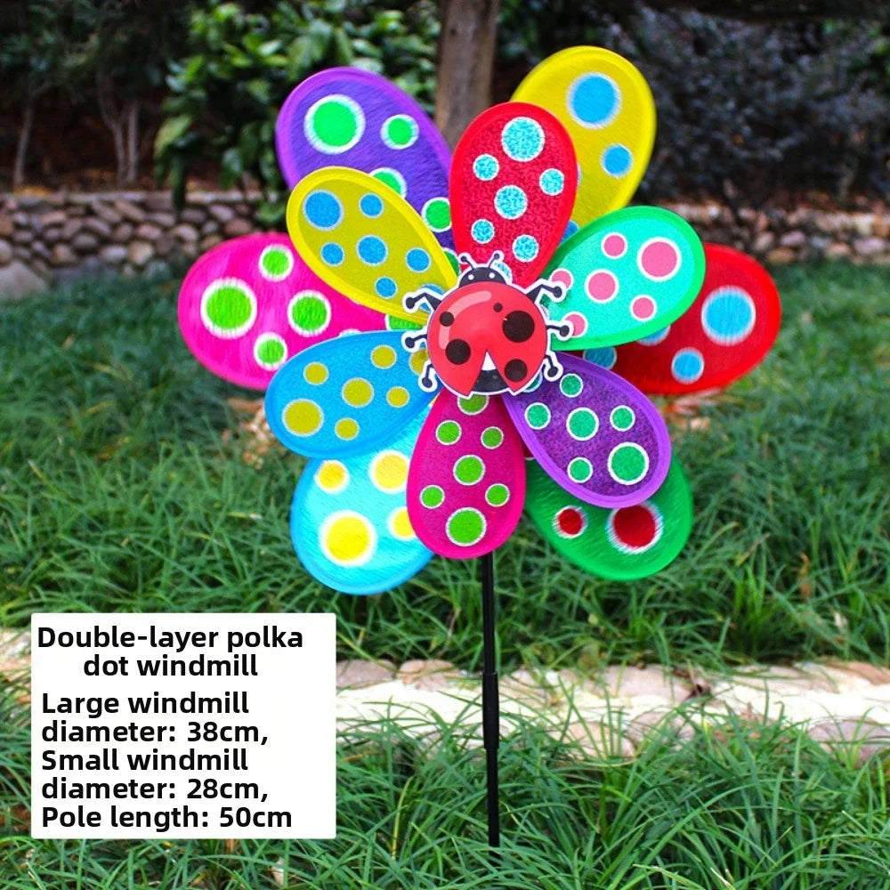 Sparkly Insect Cartoon Pinwheel Wind Spinner | Garden Windmill