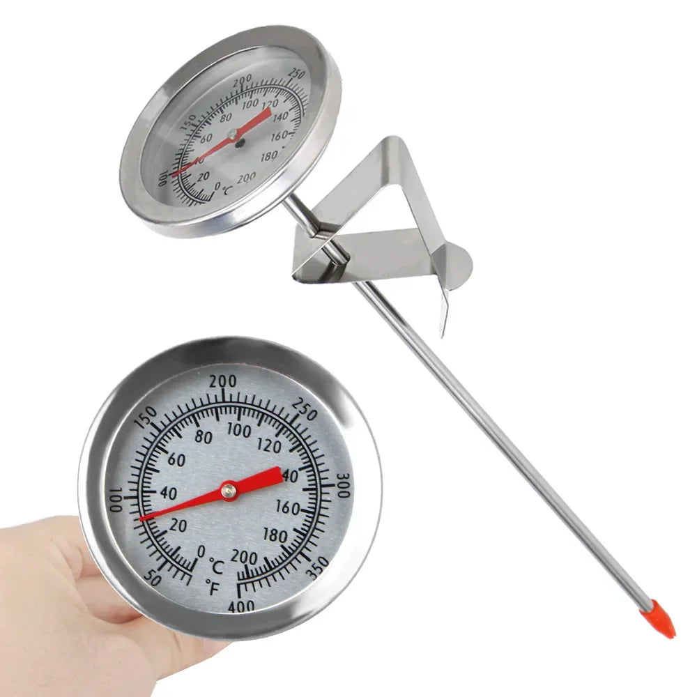 Stainless Steel Probe Thermometer 0–200°C | Kitchen Dial Gauge