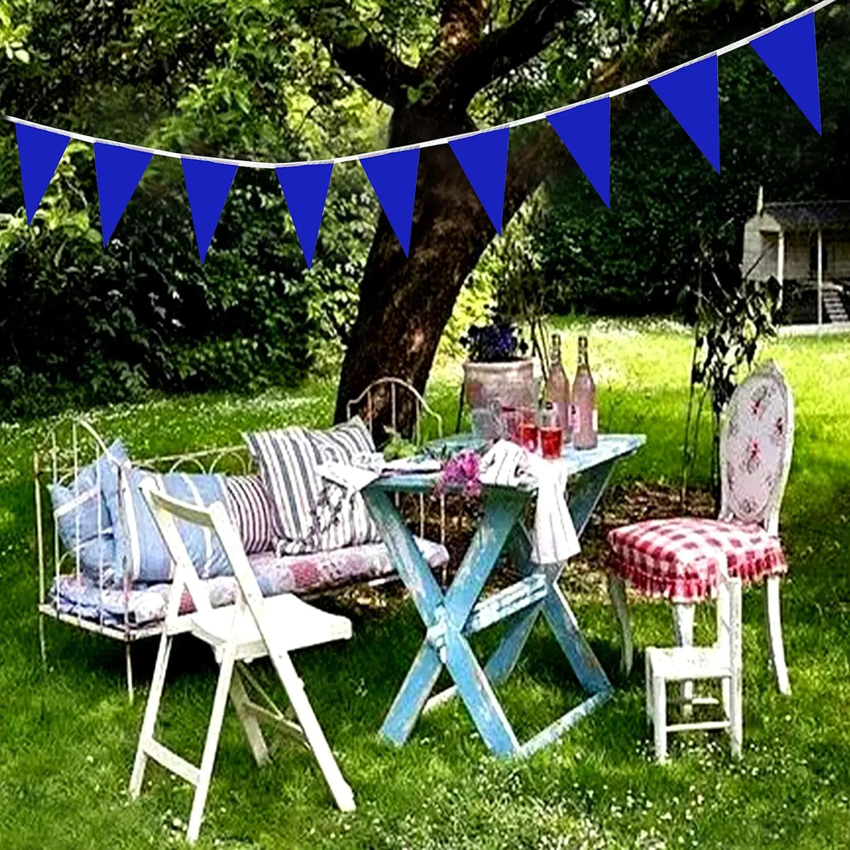 Navy Blue Pennant Bunting Banner 33Ft – Party & Wedding Decor