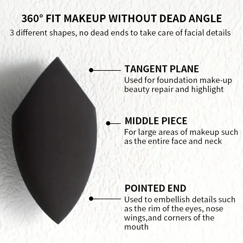 Egg Shaped Makeup Blending Sponge – Wet & Dry, 1/2/3 Pack