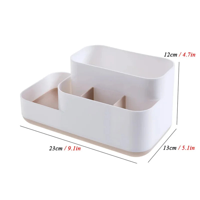 Large Makeup Organizer Box with Drawer | Brush & Nail Storage