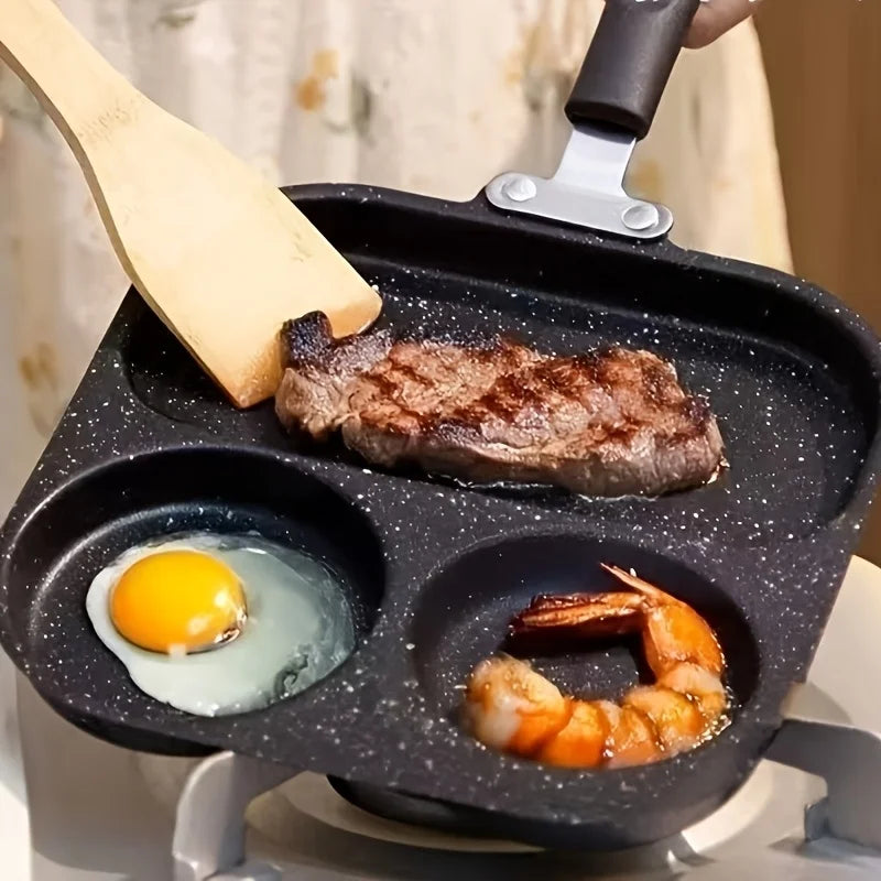 3-in-1 Non-Stick Divided Skillet | Stone Coating Breakfast Pan
