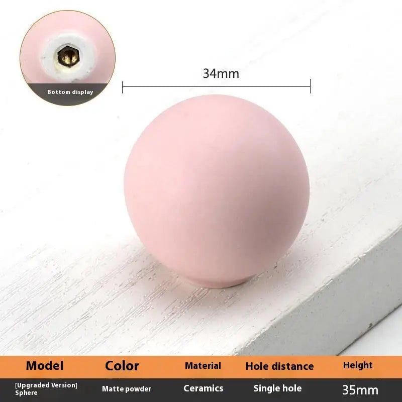 Nordic Ceramic Macaron Kids Cabinet Knobs & Drawer Handles