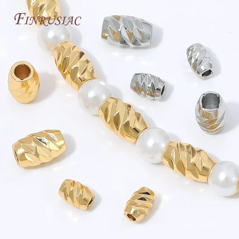 18K Gold Plated Zircon Spacer Beads – Brass DIY Jewelry Findings