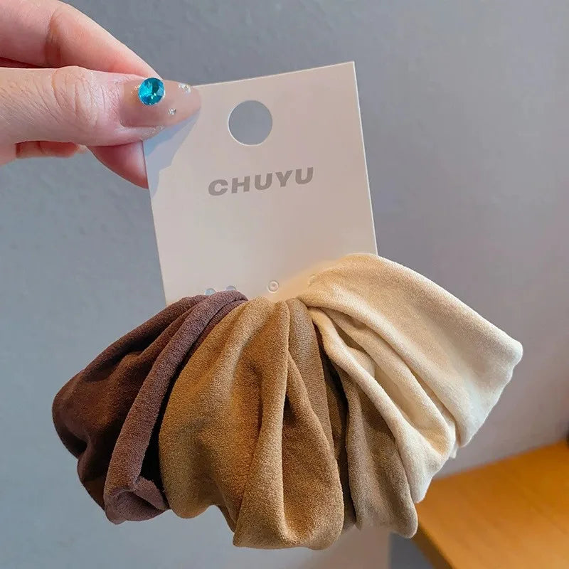 Luxury Soft Fabric Hair Scrunchies – High Elastic Hair Bands