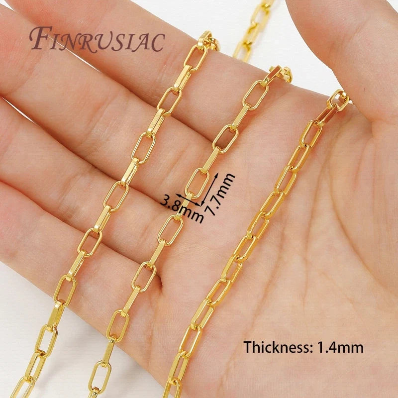 18K Gold Plated Brass Chain 1M – DIY Necklace & Bracelet