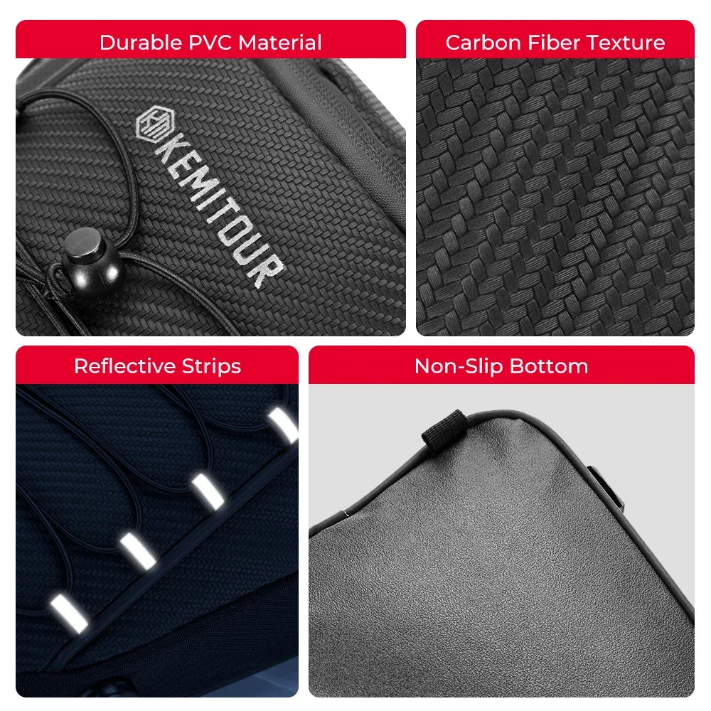 KEMITOUR Waterproof Motorcycle Tail Bag | PVC Rear Seat Bag