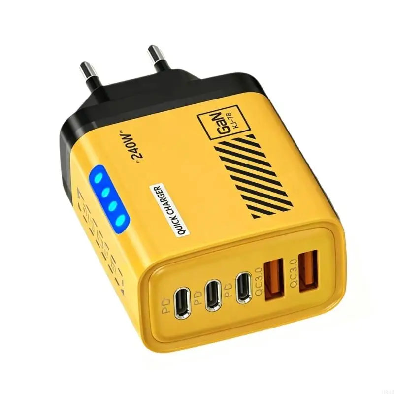 USB + 3-Port PD Fast Charging Hub with LED Indicator