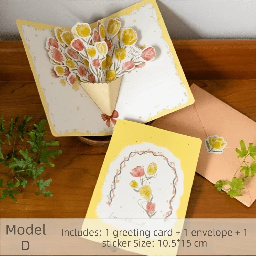 3D Pop-Up Flower Greeting Card – Handmade Valentine's Day Card