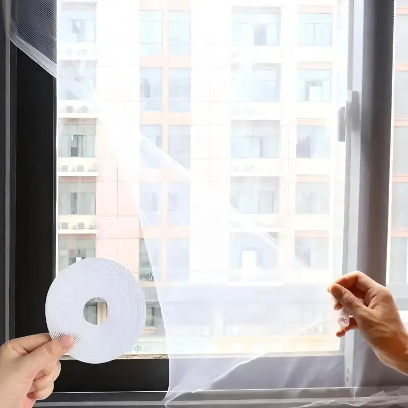 Cuttable Invisible Mosquito Window Screen | No-Drill Fly Mesh