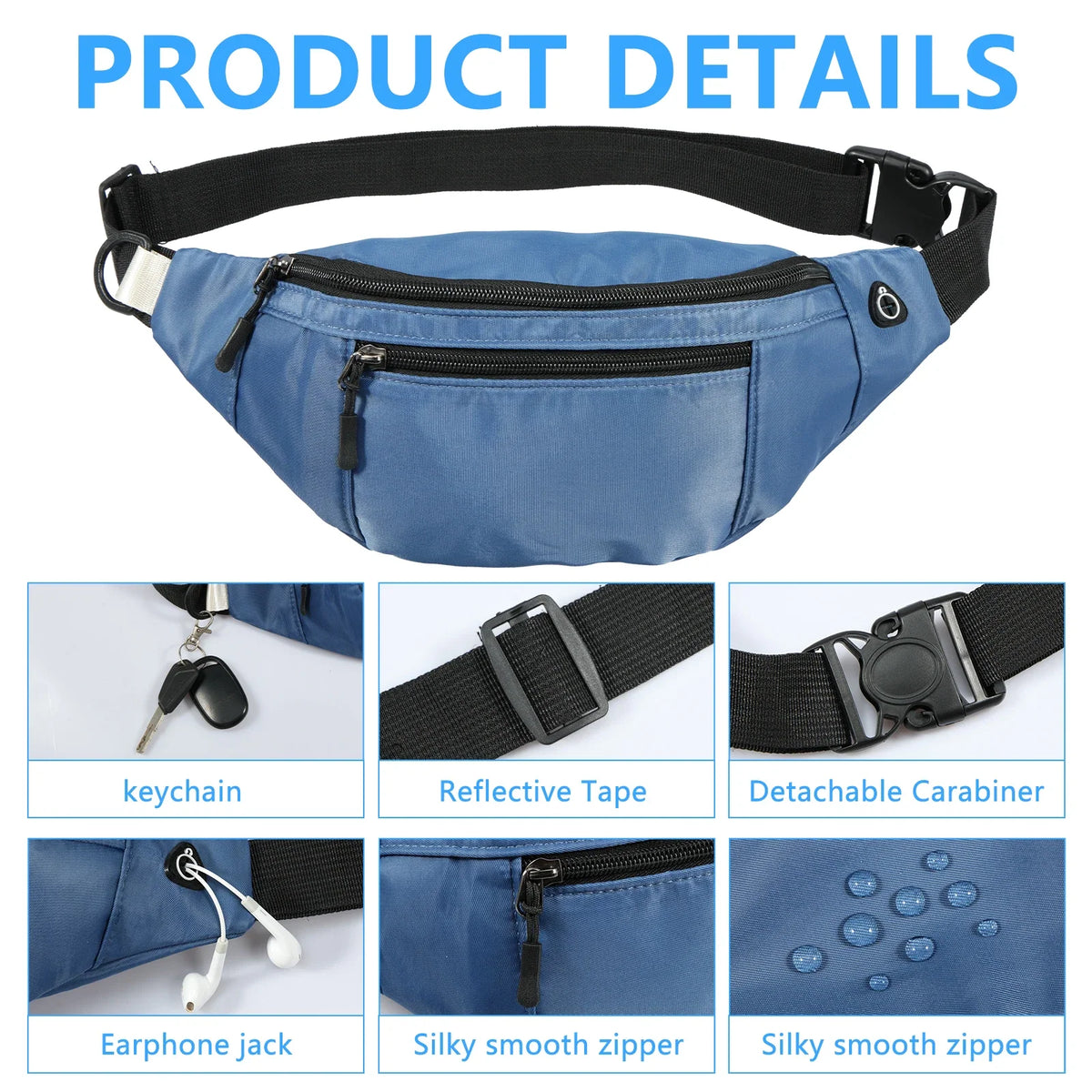 Waterproof Fanny Pack Crossbody Belt Bag for Travel & Hiking