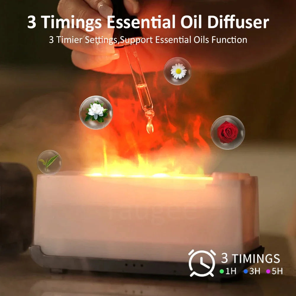 Flame Aroma Diffuser USB – 7-Color LED Essential Oil Diffuser