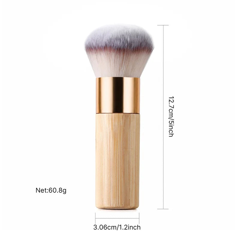 Flat Makeup Brush – Bamboo Handle & Soft Synthetic Bristles