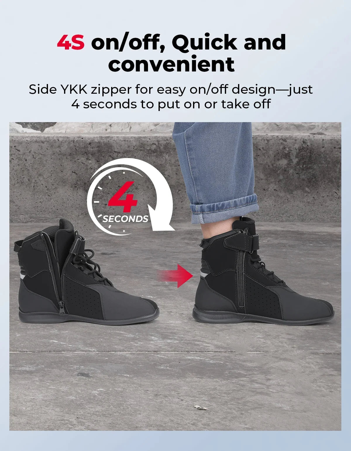 KEMITOUR Men's Motorcycle Ankle Boots – CE Certified Riding