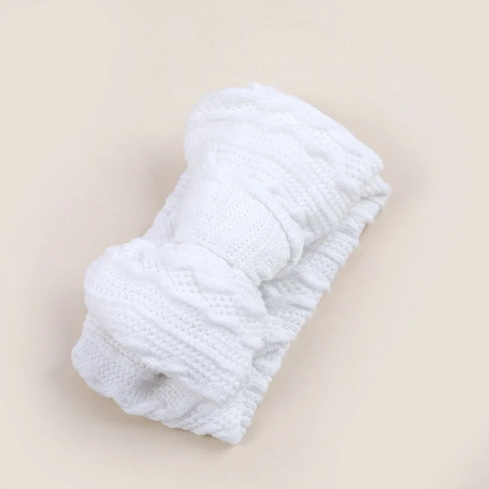 Baby Wide Jacquard Knit Headband – Warm Elastic Winter Wrap