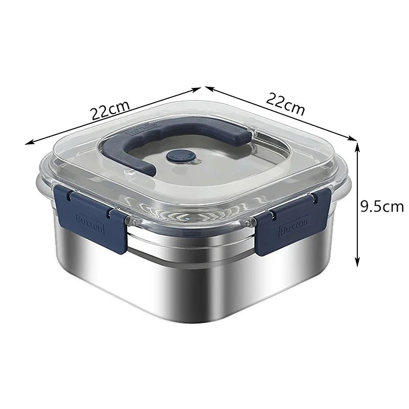 Stainless Steel Lunch Box Bento Food Container with Lid & Handle